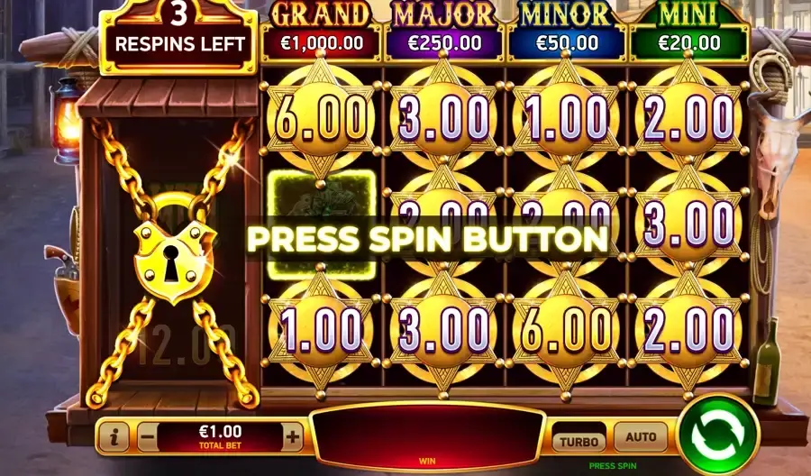 Respins counter during Sliding Reel feature